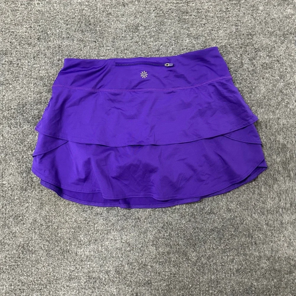 Athleta Skort Womens Size M Purple Ruffled Tiered Activewear Tennis Skirt 819219
